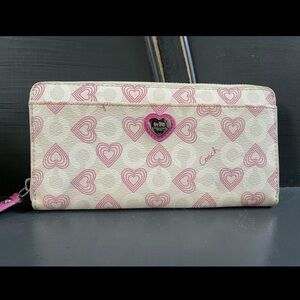 Rare Coach hearts long wallet